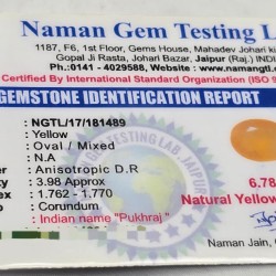 Bankok Pukhraj Stone – Natural Certified Yellow Sapphire